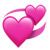 emoji de dos corazones rosas girando 1F49E