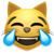 emoticon gato llorando de la risa