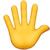 emoji mano con los dedos extendidos 1F590